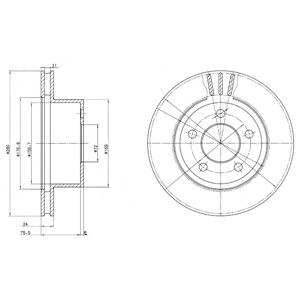 Слика на кочионен диск DELPHI BG3533 за Jeep Wrangler (YJ,SJ) 4.0 - 178 коњи бензин