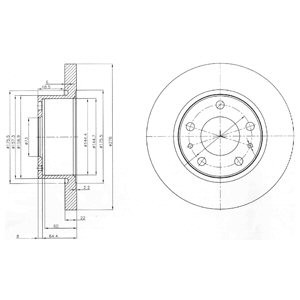 Слика на кочионен диск DELPHI BG3752 за камион Iveco Daily 1 Box 35-10 (15034111, 15034204, 15034211, 15034215, 15034217, 150 - 103 коњи дизел