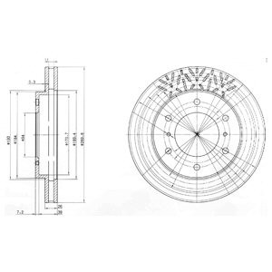 Слика на кочионен диск DELPHI BG3812 за Mitsubishi Montero (H6W,H7W) 3.2 DiD - 160 коњи дизел