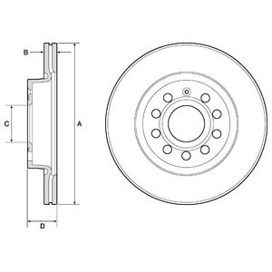 Слика на кочионен диск DELPHI BG3832C за VW Caddy 3 Box 1.9 TDI - 75 коњи дизел