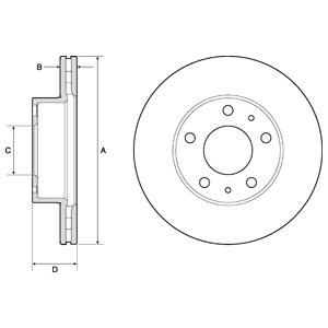 Слика на кочионен диск DELPHI BG3841 за Fiat Ducato Platform 230 2.0 JTD - 84 коњи дизел