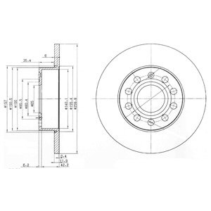 Слика на кочионен диск DELPHI BG3890 за VW Caddy 3 Box 1.4 16V - 80 коњи бензин