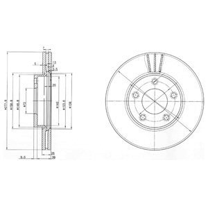 Слика на кочионен диск DELPHI BG3927 за Mazda 5 (CR19) 2.0 - 146 коњи бензин