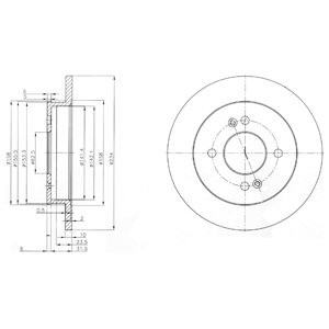 Слика на кочионен диск DELPHI BG3981C за Hyundai i10 1.1 - 69 коњи бензин