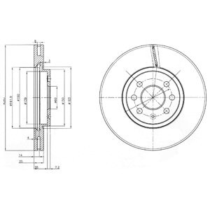 Слика на кочионен диск DELPHI BG3989 за Opel Astra H Van 1.7 CDTI - 110 коњи дизел