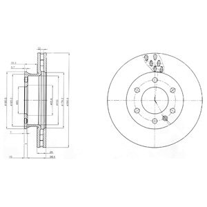 Слика на кочионен диск DELPHI BG4032 за Mercedes Sprinter 3.5-t Box (906) 313 CDI (906.631, 906.633, 906.635, 906.637) - 129 коњи дизел