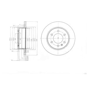 Слика на кочионен диск DELPHI BG4033 за Mercedes Sprinter 3.5-t Box (906) 313 CDI (906.631, 906.633, 906.635, 906.637) - 129 коњи дизел