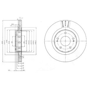 Слика на кочионен диск DELPHI BG4038C за Mitsubishi Outlander 3 (gg_w, gf_w) 2.0 - 146 коњи бензин