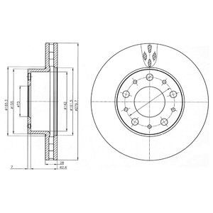 Слика на кочионен диск DELPHI BG4059 за Fiat Ducato Platform 250 160 Multijet 3,0 D - 158 коњи дизел