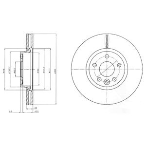 Слика на кочионен диск DELPHI BG4094C за Ford Mondeo 4 Turnier 2.0 - 145 коњи бензин