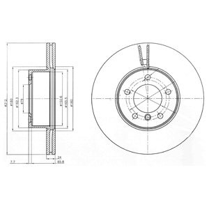 Слика на кочионен диск DELPHI BG4172C за BMW 3 Sedan F30 F35 F80 330 d - 258 коњи дизел