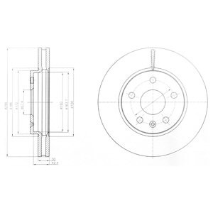 Слика на кочионен диск DELPHI BG4187 за Saab 9-5 Sedan (YS3G) 2.0 TiD - 160 коњи дизел