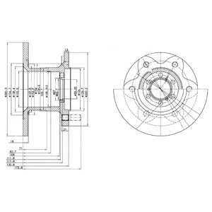 Слика на кочионен диск DELPHI BG429 за камион Iveco Daily 1 Box 45-10 V (13034204, 13034211, 13034212, 13034224, 13034231, 1 - 103 коњи дизел