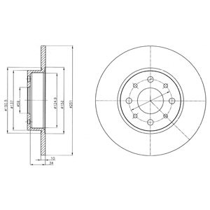 Слика на кочионен диск DELPHI BG4312 за Alfa Romeo MITO (955) 1.4 TB - 135 коњи бензин