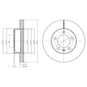 Слика на кочионен диск DELPHI BG4328 за Opel Movano B Platform 2.3 CDTI FWD - 136 коњи дизел