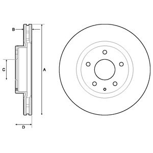 Слика на кочионен диск DELPHI BG4713C за Mazda CX-3 (DK) 1.5 D - 105 коњи дизел