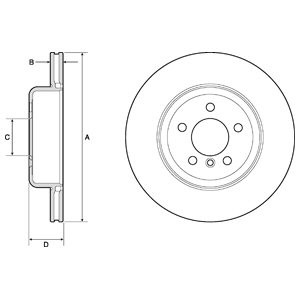 Слика на кочионен диск DELPHI BG4752C за BMW 3 Sedan F30 F35 F80 320 d - 200 коњи дизел