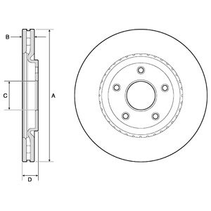 Слика на кочионен диск DELPHI BG4759C за Fiat Freemont JC 2.0 JTD - 163 коњи дизел