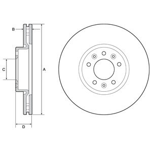 Слика на кочионен диск DELPHI BG4805C за Citroen Jumpy Box (V) 2.0 BlueHDi 120 - 122 коњи дизел