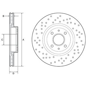 Слика на кочионен диск DELPHI BG4943C за Fiat 500C 1.4 - 135 коњи бензин