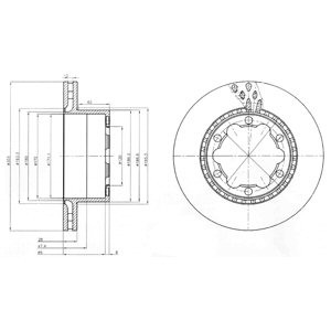 Слика на кочионен диск DELPHI BG9015 за Mercedes Sprinter 5-t Platform (906) 509 CDI (906.153, 906.155, 906.253, 906.255) - 88 коњи дизел