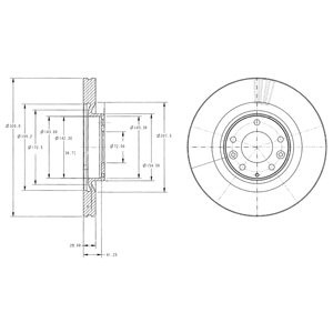 Слика на кочионен диск DELPHI BG9104 за Mazda CX-7 (ER) 2.3 MZR DISI Turbo - 258 коњи бензин