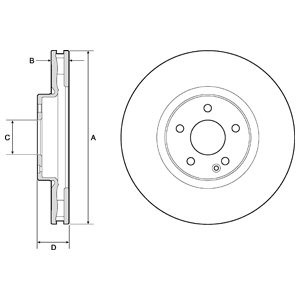 Слика на кочионен диск DELPHI BG9174C за Mercedes Vito Box (w447) 114 CDI (447.601, 447.603, 447.605) - 136 коњи дизел