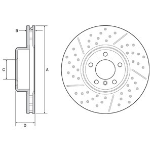 Слика на кочионен диск DELPHI BG9234C за BMW 3 Sedan F30 F35 F80 320 d - 200 коњи дизел