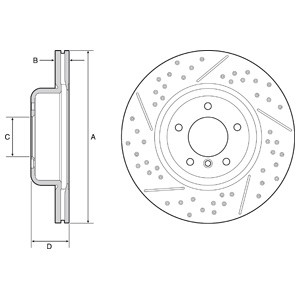 Слика на кочионен диск DELPHI BG9235C за BMW 1 E81, E87 123 d - 204 коњи дизел