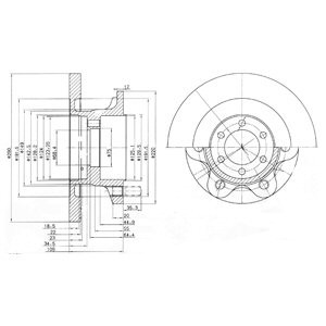 Слика на кочионен диск DELPHI BG9722 за камион Iveco Daily 1 Box 30-10 - 103 коњи дизел