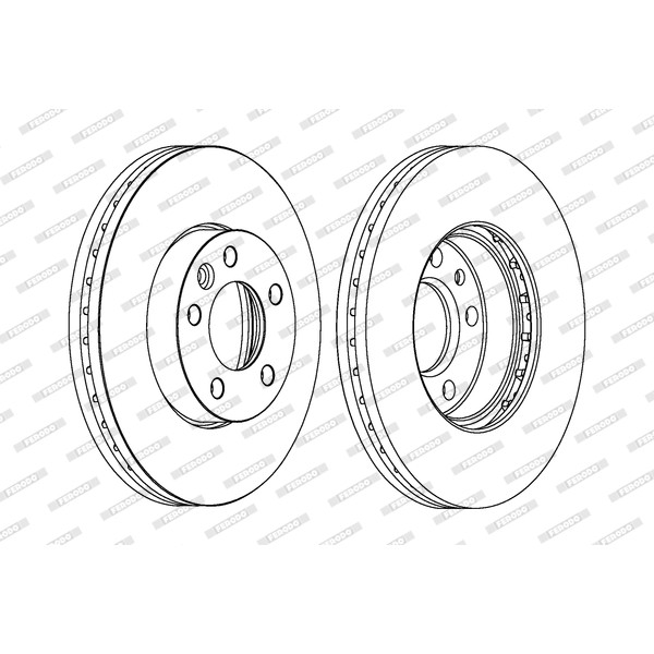 Слика на кочионен диск FERODO PREMIER Coat+ disc DDF1253C-1 за VW Transporter 6 Box (SGA, SGH) 2.0 TDI - 84 коњи дизел