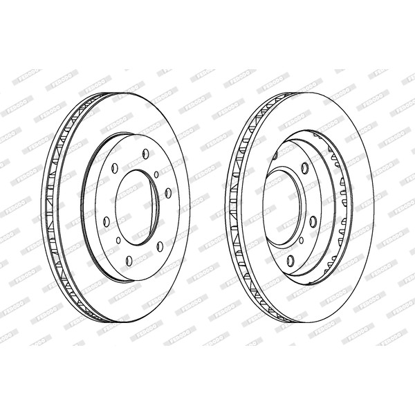 Слика на кочионен диск FERODO PREMIER DDF1384C за Mitsubishi Shogun (V80,V90) 3.2 DI-D 4WD - 190 коњи дизел
