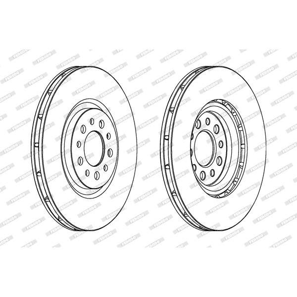 Слика на кочионен диск FERODO PREMIER DDF1453C за Alfa Romeo 159 Sedan 3.2 JTS - 260 коњи бензин