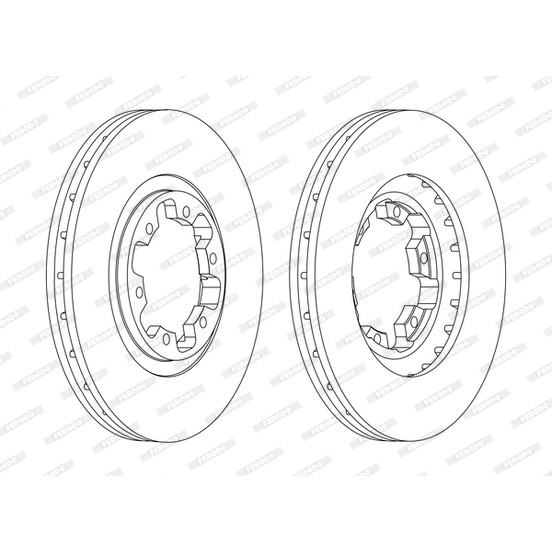 Слика на кочионен диск FERODO PREMIER DDF1626C за Nissan Navara (D22) 3.3  4WD - 170 коњи бензин