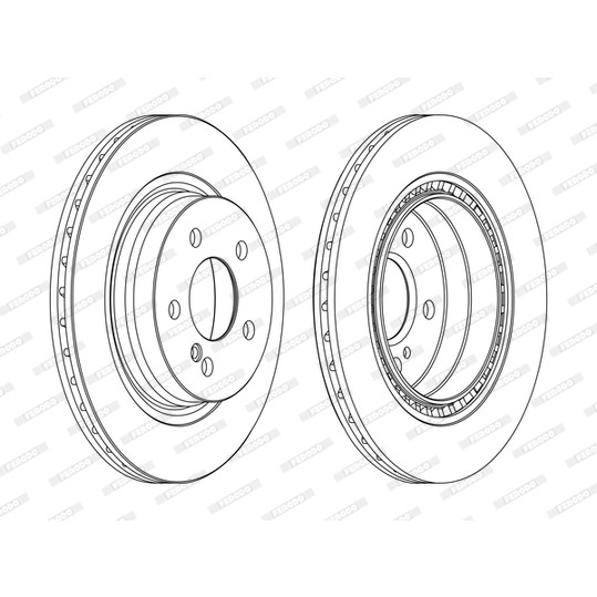 Слика на кочионен диск FERODO PREMIER DDF1700C за Mercedes E-class Convertible (a207) E 300 (207.455) - 252 коњи бензин