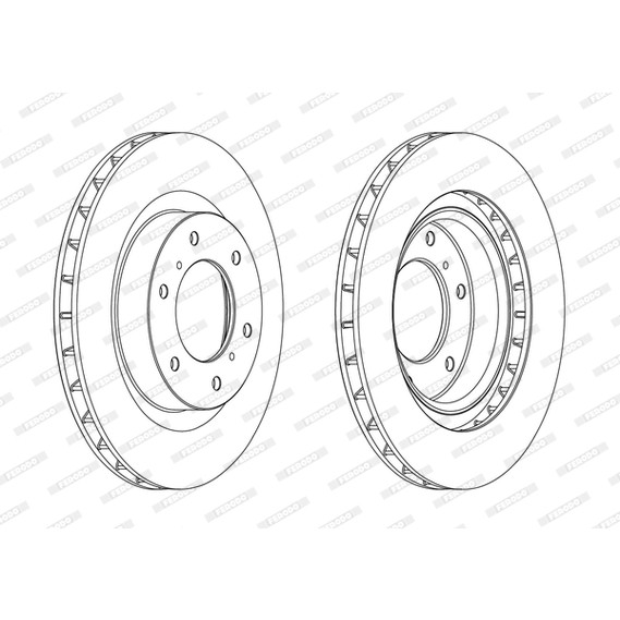 Слика на кочионен диск FERODO PREMIER DDF1757C за Mitsubishi Montero 4 (V80,V90) DI-D (V88W, V98W) - 160 коњи дизел