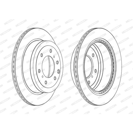 Слика на кочионен диск FERODO PREMIER DDF1965C за Mitsubishi Montero 4 (V80,V90) DI-D (V88W, V98W) - 160 коњи дизел