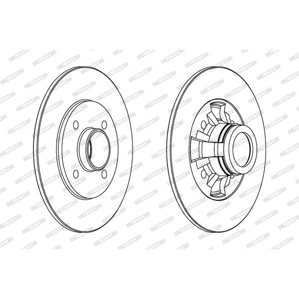 Слика на кочионен диск FERODO PREMIER DDF333 за Renault Megane 1 (BA0-1) 1.9 dTi (BA1U) - 80 коњи дизел