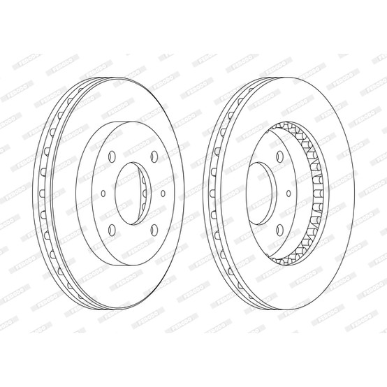Слика на кочионен диск FERODO PREMIER DDF885C за Mitsubishi Galant 5 Saloon (E5,E7,E8 A) 1.8 (E52A) - 116 коњи бензин