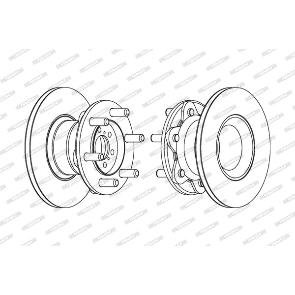 Слика на кочионен диск FERODO PREMIER FCR104A за камион Iveco Daily 1 Box 30-8 (12914111, 12914112, 12914117, 12914131, 12914137, 1291 - 75 коњи дизел