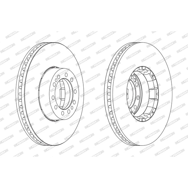 Слика на кочионен диск FERODO PREMIER FCR134A за камион Renault Major R 350.18 - 352 коњи дизел