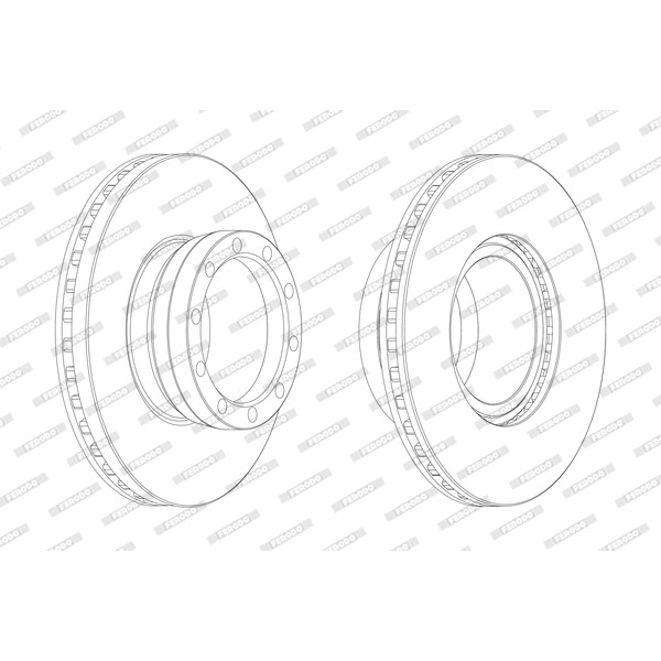 Слика на кочионен диск FERODO PREMIER FCR143A за камион MAN SG SG 242,SG 292 - 305 коњи дизел