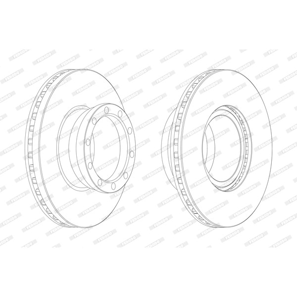 Слика на кочионен диск FERODO PREMIER FCR146A за камион MAN M 2000 L 15.255 LK, LRK, LK-L, (LE250B) - 245 коњи дизел