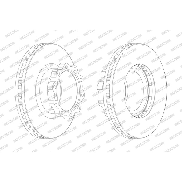 Слика на кочионен диск FERODO PREMIER FCR147A за камион MAN M 2000 L 14.224 LC, LLC, LLLC, LRC, LLRC, LLLRC - 220 коњи дизел