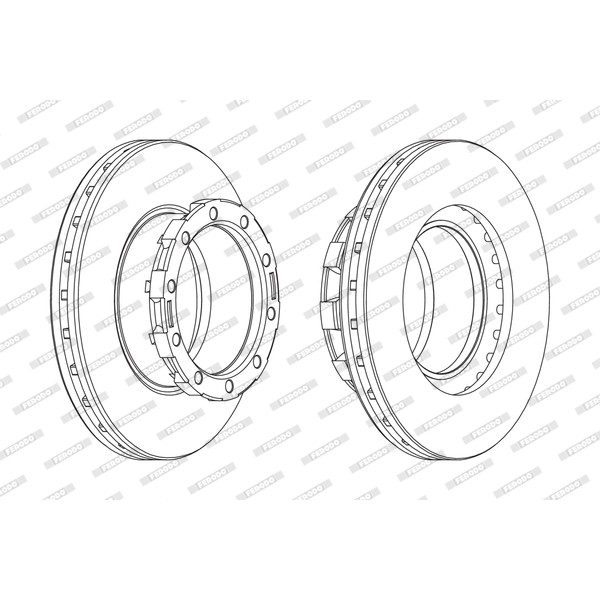 Слика на кочионен диск FERODO PREMIER FCR168A за камион Neoplan Transliner N 316 - 364 коњи дизел