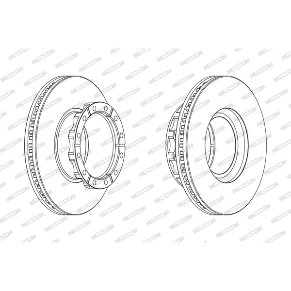 Слика на кочионен диск FERODO PREMIER FCR173A за камион Iveco Trakker AD 400T45 WT, AT 400T45 WT - 450 коњи дизел