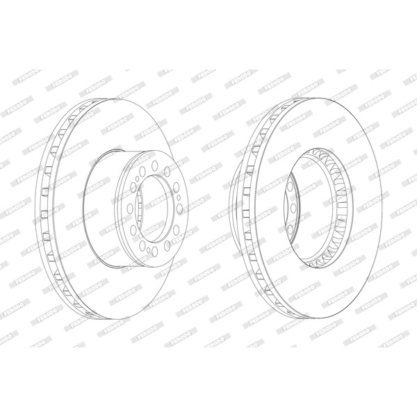 Слика на кочионен диск FERODO PREMIER FCR181A за камион MAN F 90 19.262 FAS - 260 коњи дизел