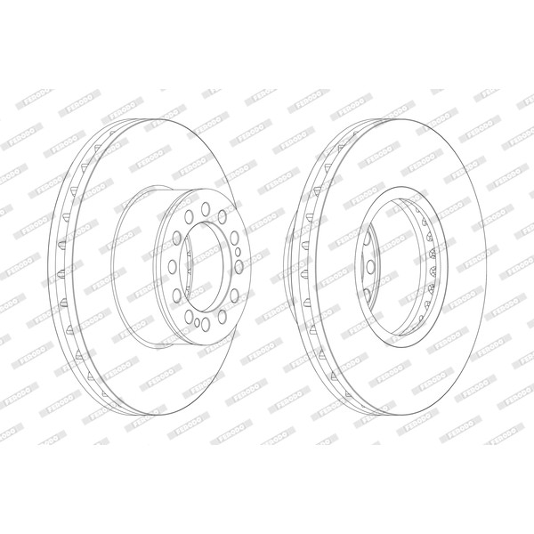 Слика на кочионен диск FERODO PREMIER FCR214A за камион MAN F 2000 19.323 FS,19.323 FLS,19.323 FLLS - 320 коњи дизел