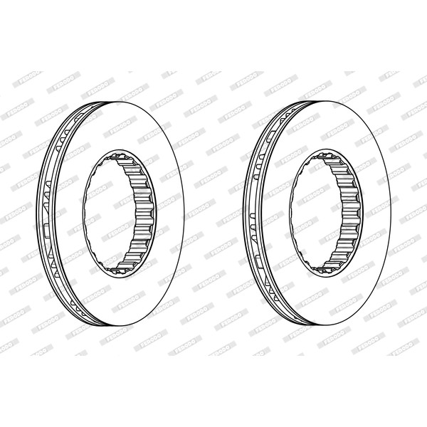 Слика на кочионен диск FERODO PREMIER FCR259A за камион Volvo 9700 - 380 коњи дизел