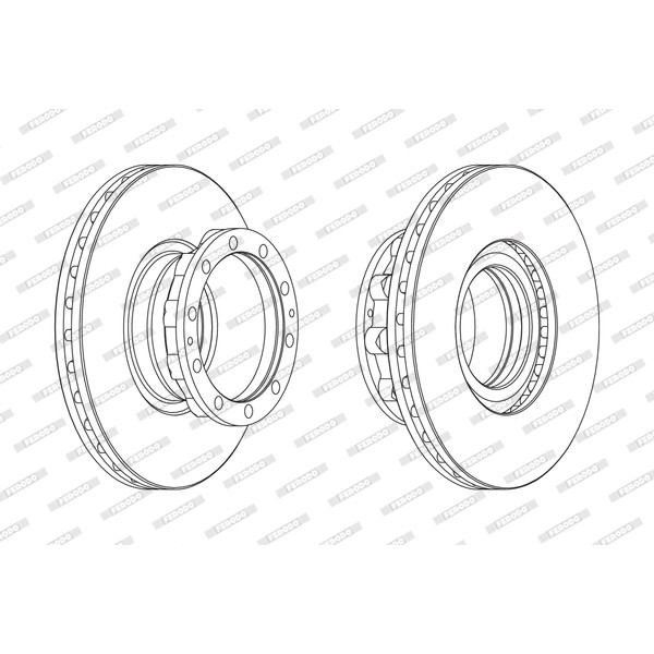 Слика на кочионен диск FERODO PREMIER FCR272A за камион MAN TGL 12.180 FC, FRC, FLC, FLRC - 180 коњи дизел